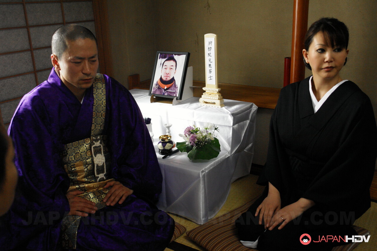 Japanese woman Waka Kano is masturbated while attending a funeral