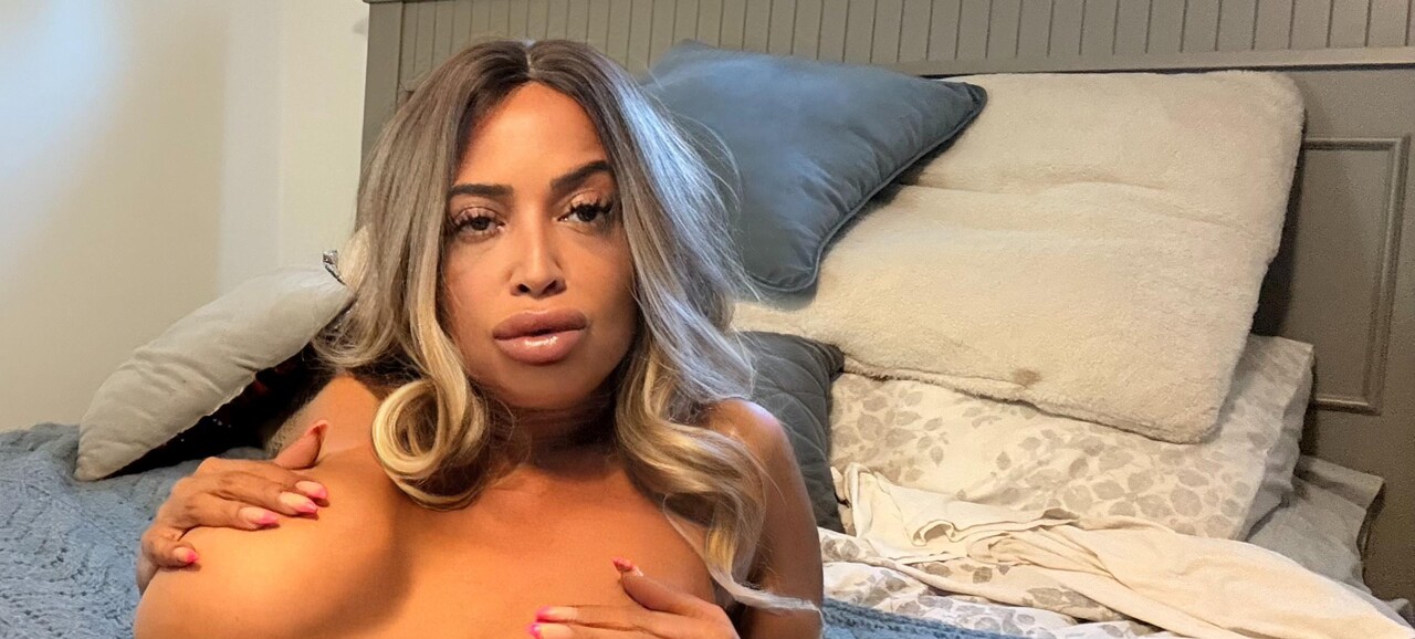 Busty black girl gets caught naked in her bedroom by her stepmom