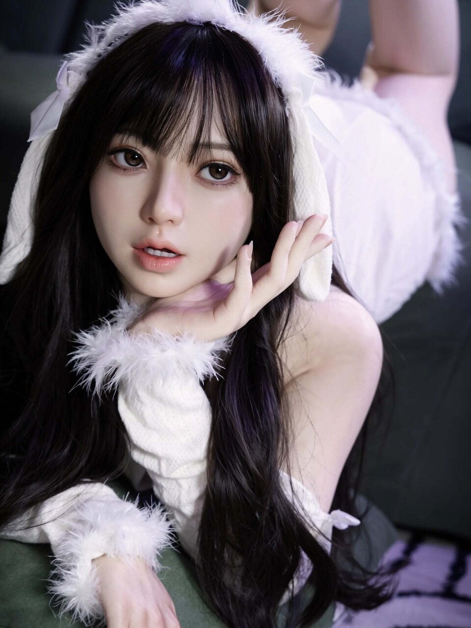 Beautiful anime girl in cosplay releases her perfect body from clothing