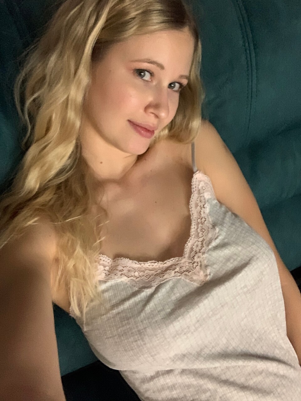 Beautiful blonde girl models non nude by herself to great effect