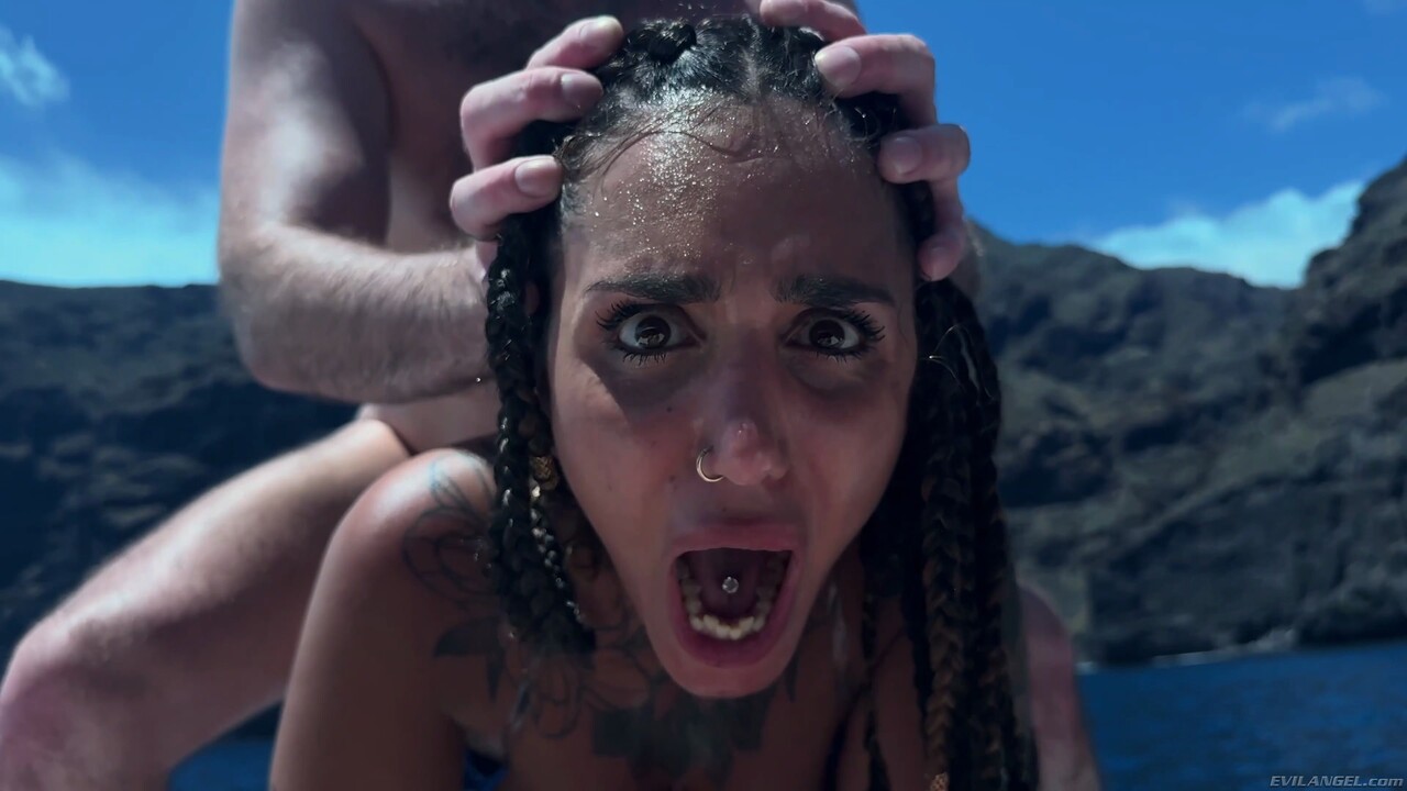 Pornstar from the summer collection has lesbian sex on a yacht
