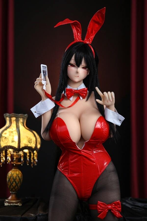 Sexy female sex doll with big boobs posing naked & in hot cosplay attire
