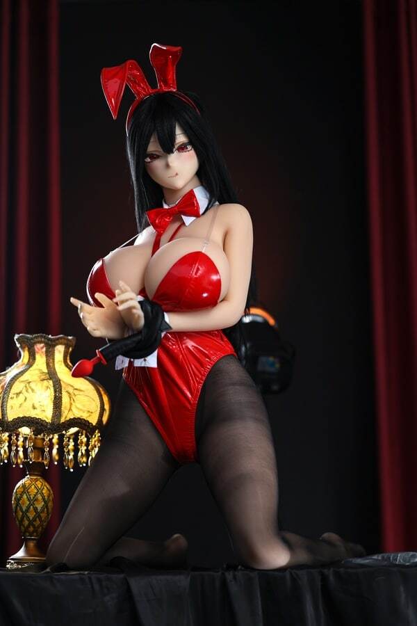 Sexy female sex doll with big boobs posing naked & in hot cosplay attire