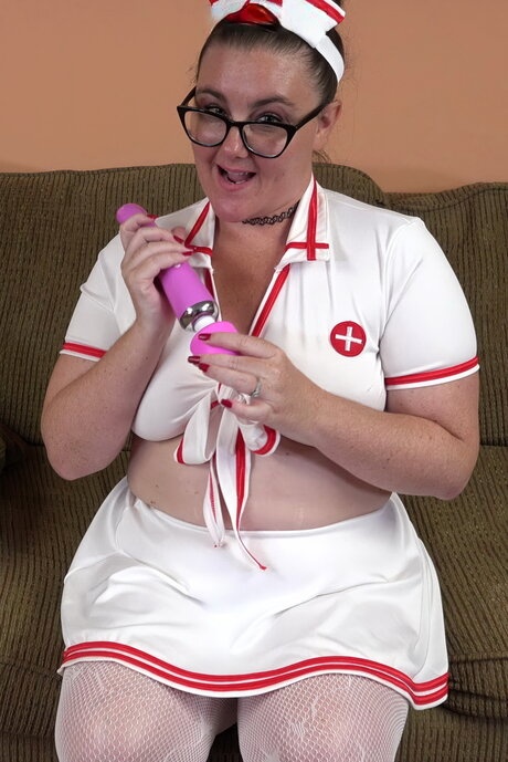 Chubby nurse Ashley Ace masturbates before having POV sexual intercourse
