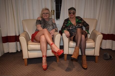 Older amateur women get each other naked during lesbian roleplay action
