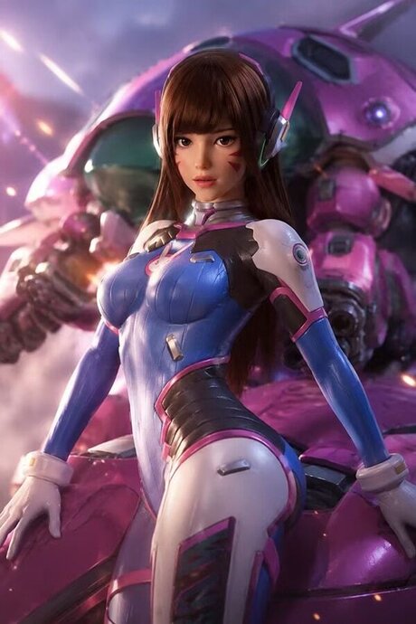 Solo girl is shown in a revealing cosplay outfit before posing nude in a bedroom